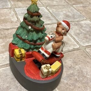 Vintage House of Lloyd Christmas Rocking Bear Musical Votive holder